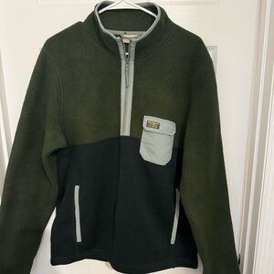 Men’s L.L. Bean Forest Green Fleece Pullover Half Zip